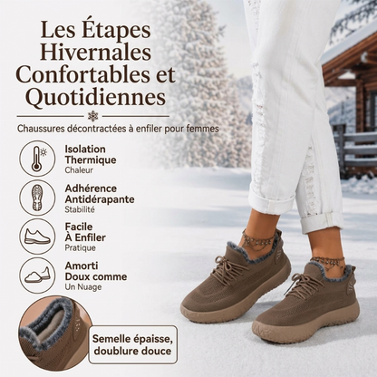 Chaussures d'hiver décontractées pour femmes avec doublure en peluche