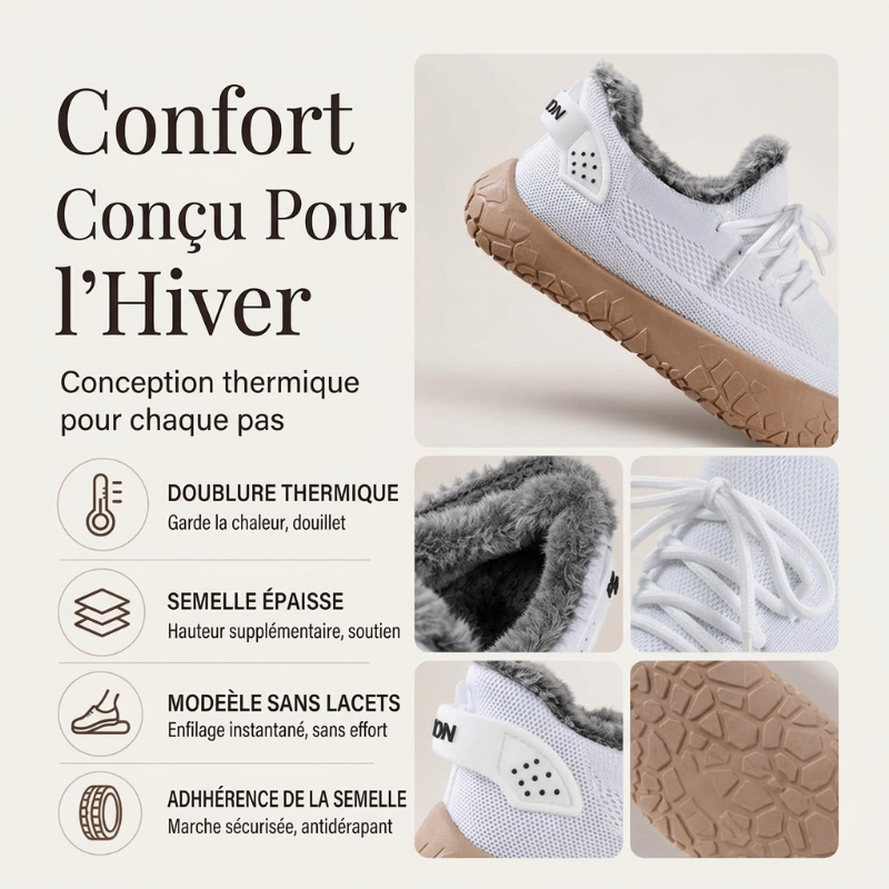 Chaussures d'hiver décontractées pour femmes avec doublure en peluche