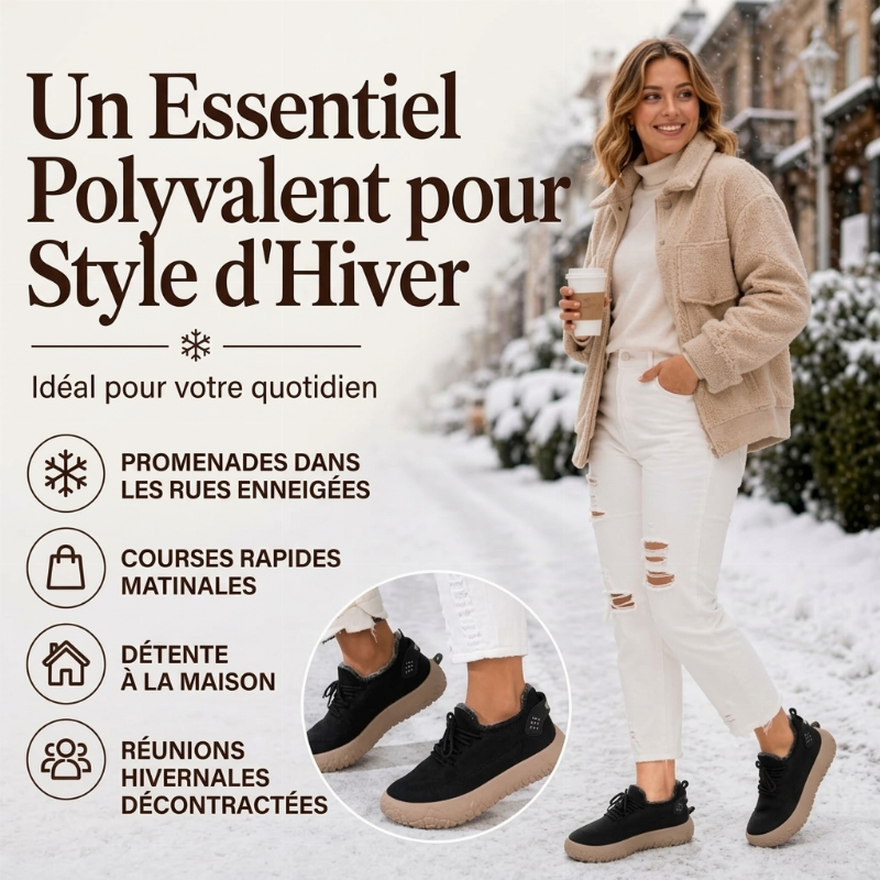 Chaussures d'hiver décontractées pour femmes avec doublure en peluche