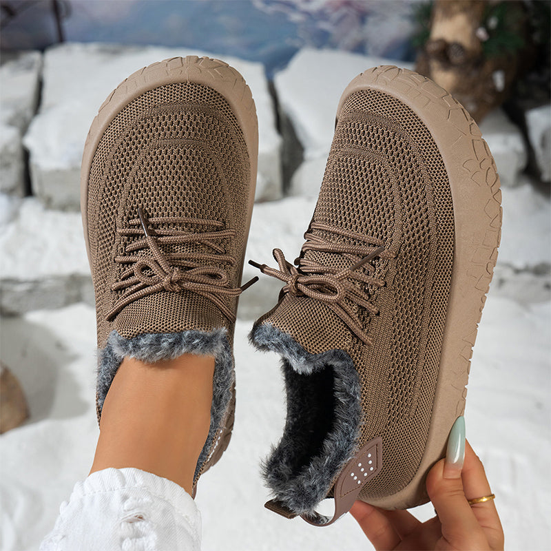 Chaussures d'hiver décontractées pour femmes avec doublure en peluche