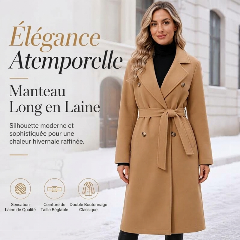 Trench coat ajusté à ceinture