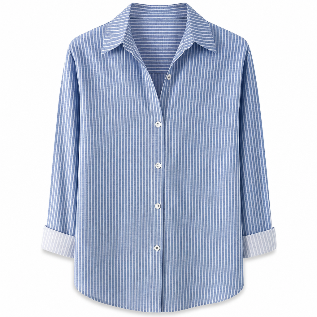 Blouse femme élégante et décontractée à manches longues et boutonnage