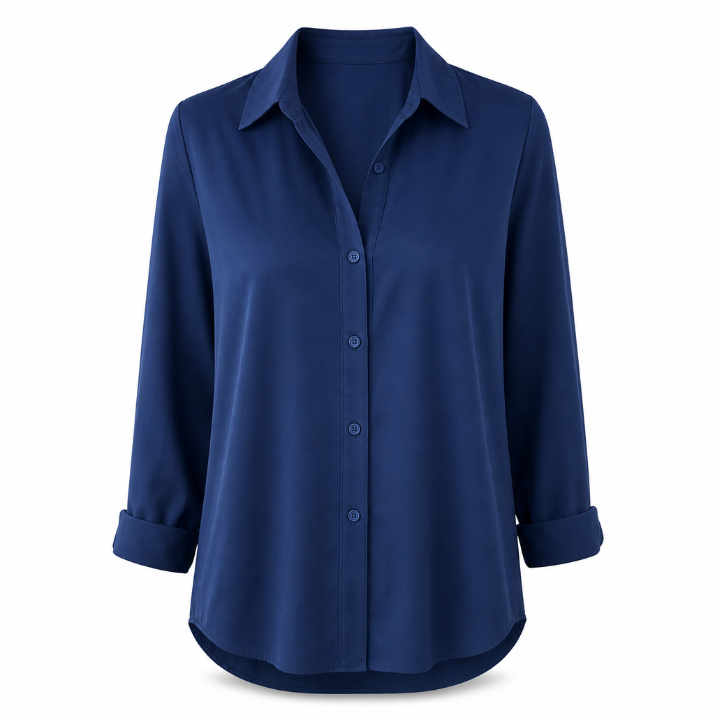 Blouse femme élégante et décontractée à manches longues et boutonnage