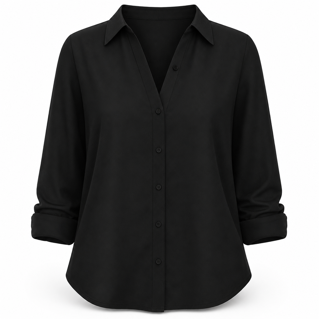 Blouse femme élégante et décontractée à manches longues et boutonnage