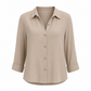 Blouse femme élégante et décontractée à manches longues et boutonnage