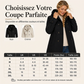Manteau corsage à capuche et double boutonnage pour femme