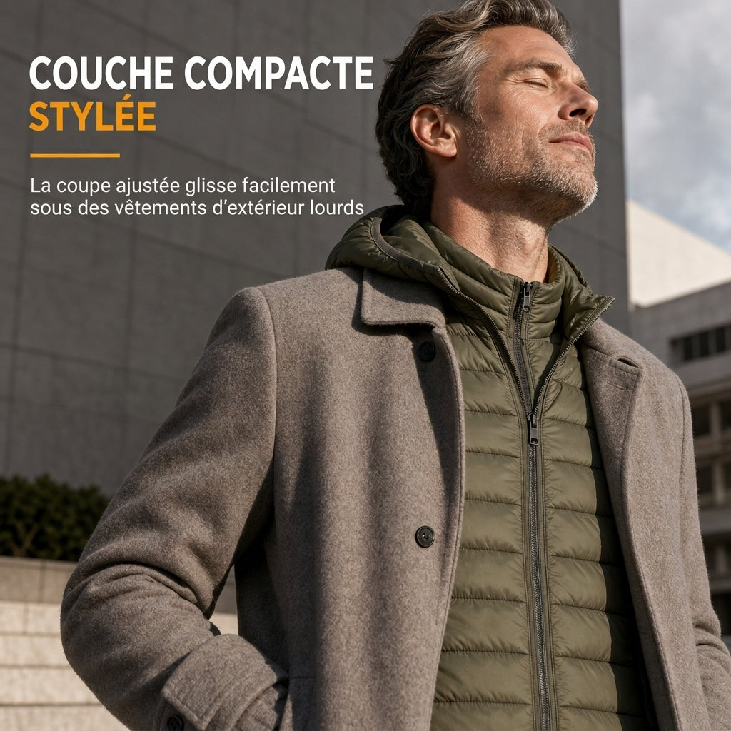 Manteau d'hiver court décontracté en coton matelassé à capuche et léger pour homme, grande taille