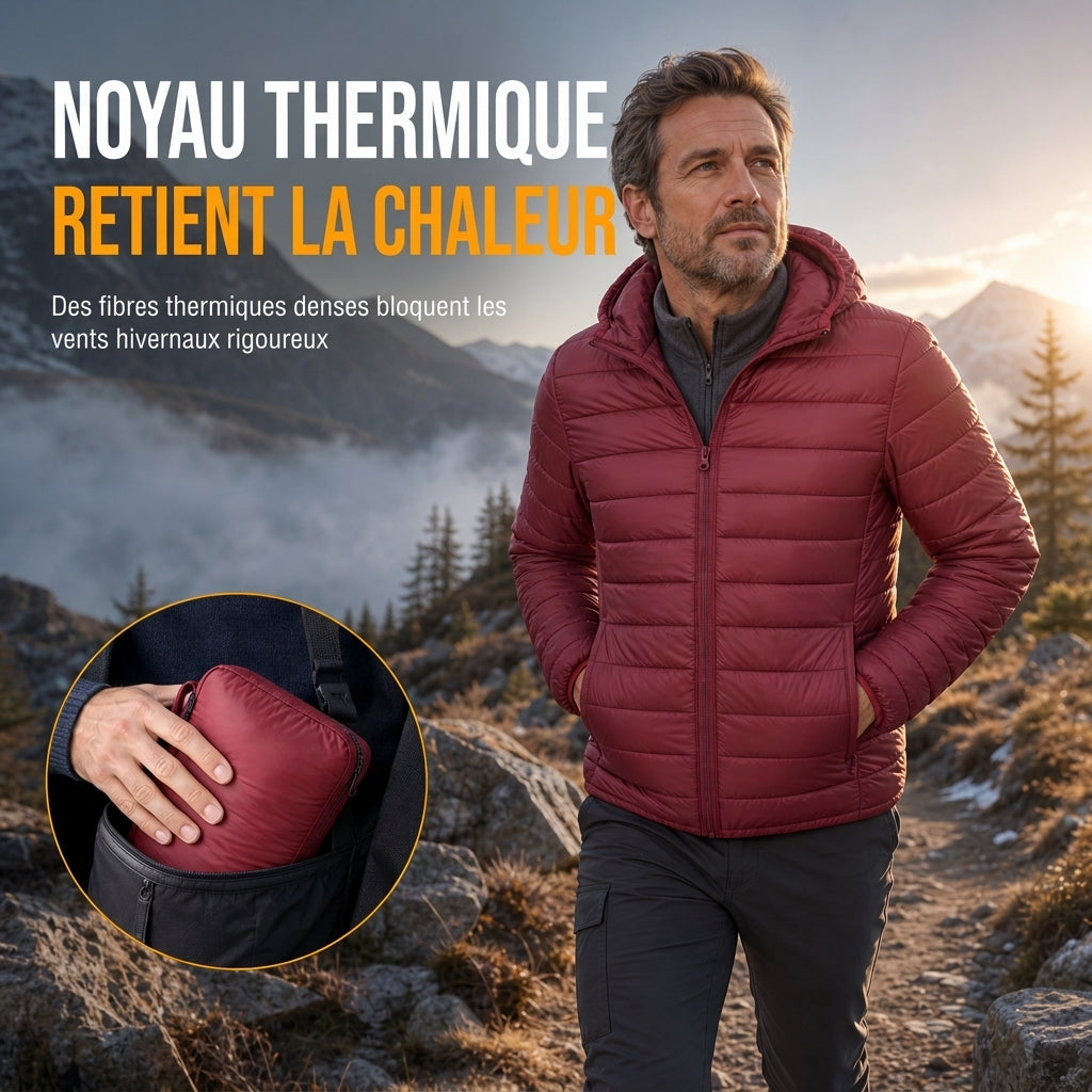 Manteau d'hiver court décontracté en coton matelassé à capuche et léger pour homme, grande taille