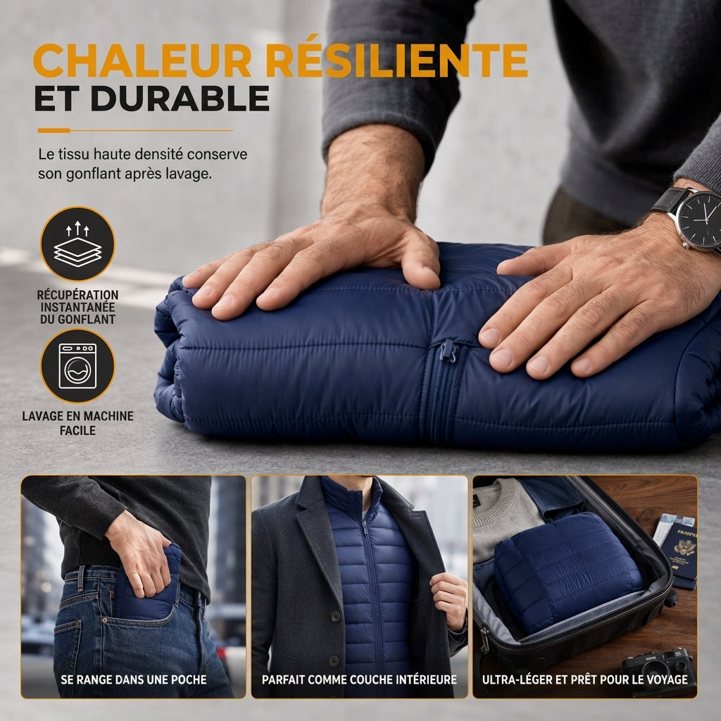 Manteau d'hiver court décontracté en coton matelassé à capuche et léger pour homme, grande taille
