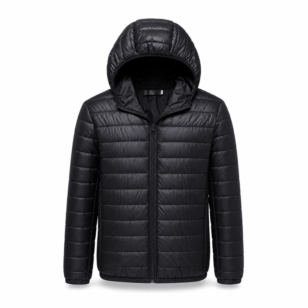 Manteau d'hiver court décontracté en coton matelassé à capuche et léger pour homme, grande taille