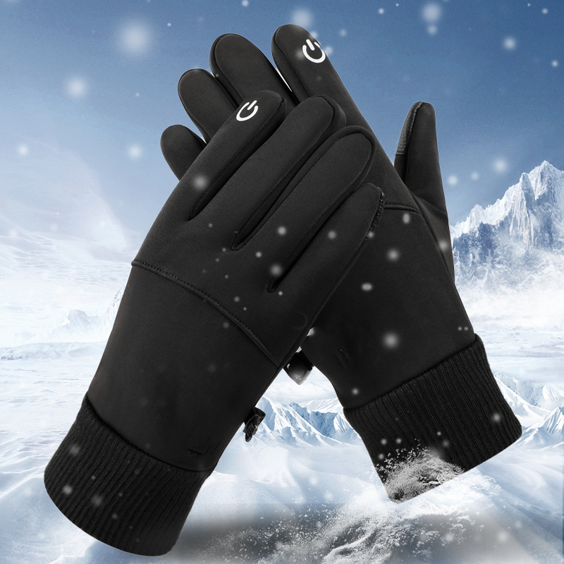 Gants doublés chauds et coupe-vent pour homme, avec bouts des doigts compatibles avec écran tactile