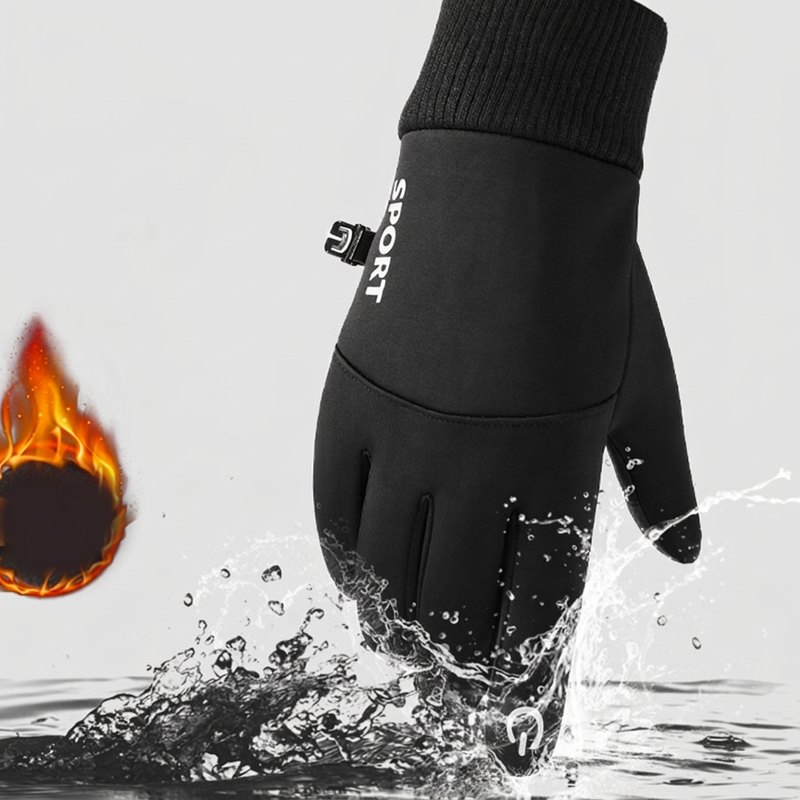 Gants doublés chauds et coupe-vent pour homme, avec bouts des doigts compatibles avec écran tactile