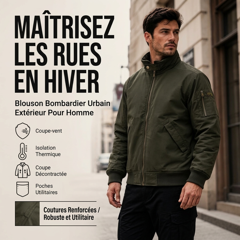 Blouson bomber homme ample doublé de peluche