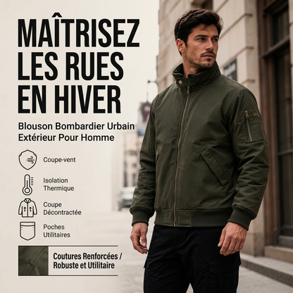 Blouson bomber homme ample doublé de peluche