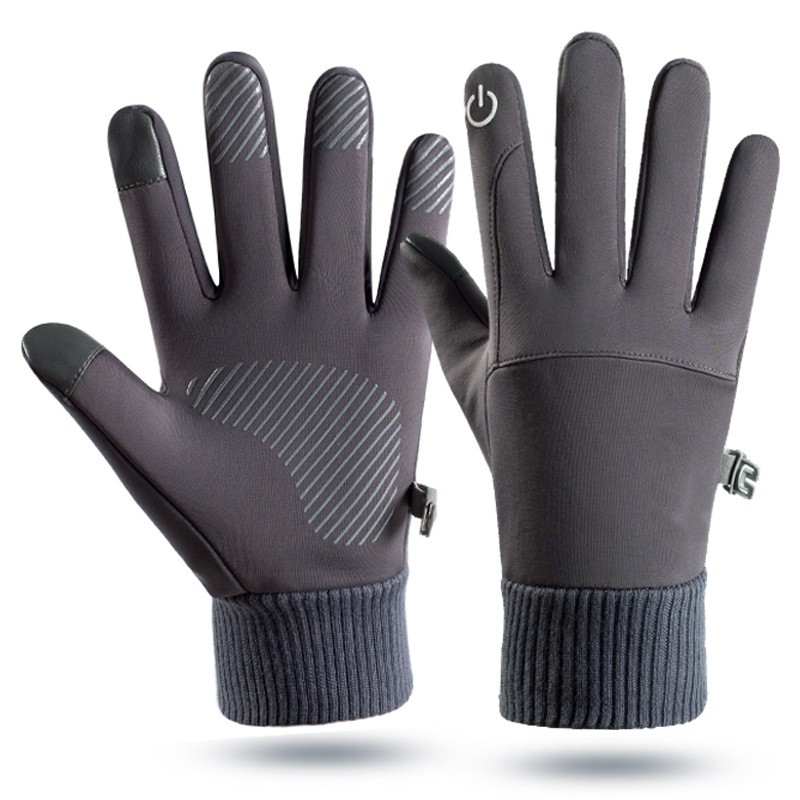 Gants doublés chauds et coupe-vent pour homme, avec bouts des doigts compatibles avec écran tactile