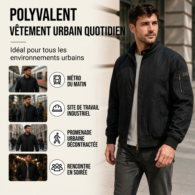 Blouson bomber homme ample doublé de peluche