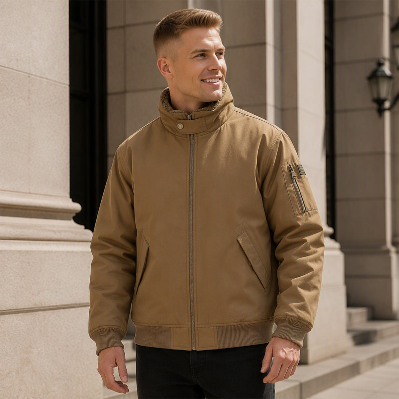Blouson bomber homme ample doublé de peluche