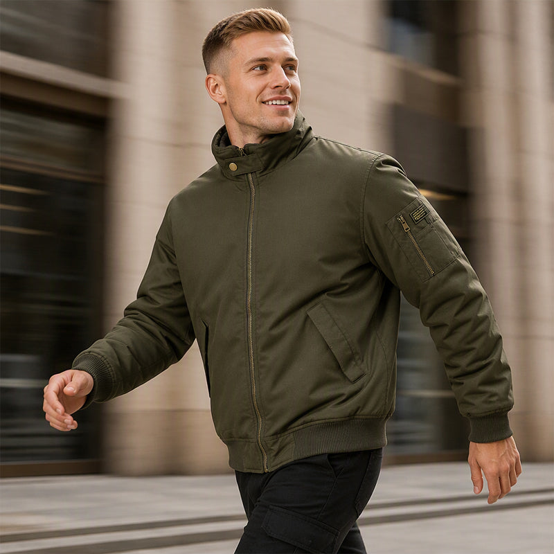 Blouson bomber homme ample doublé de peluche
