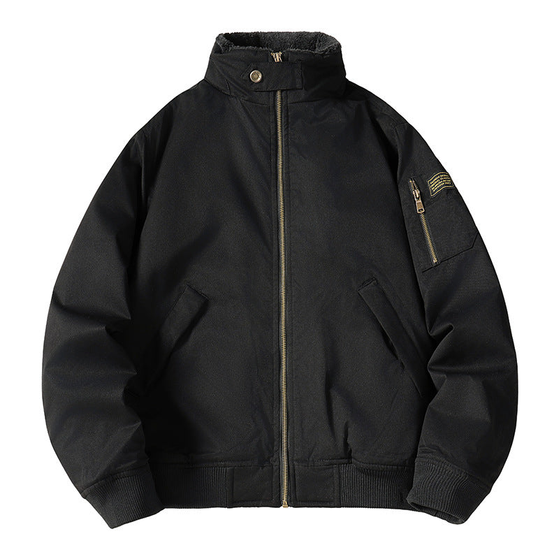 Blouson bomber homme ample doublé de peluche