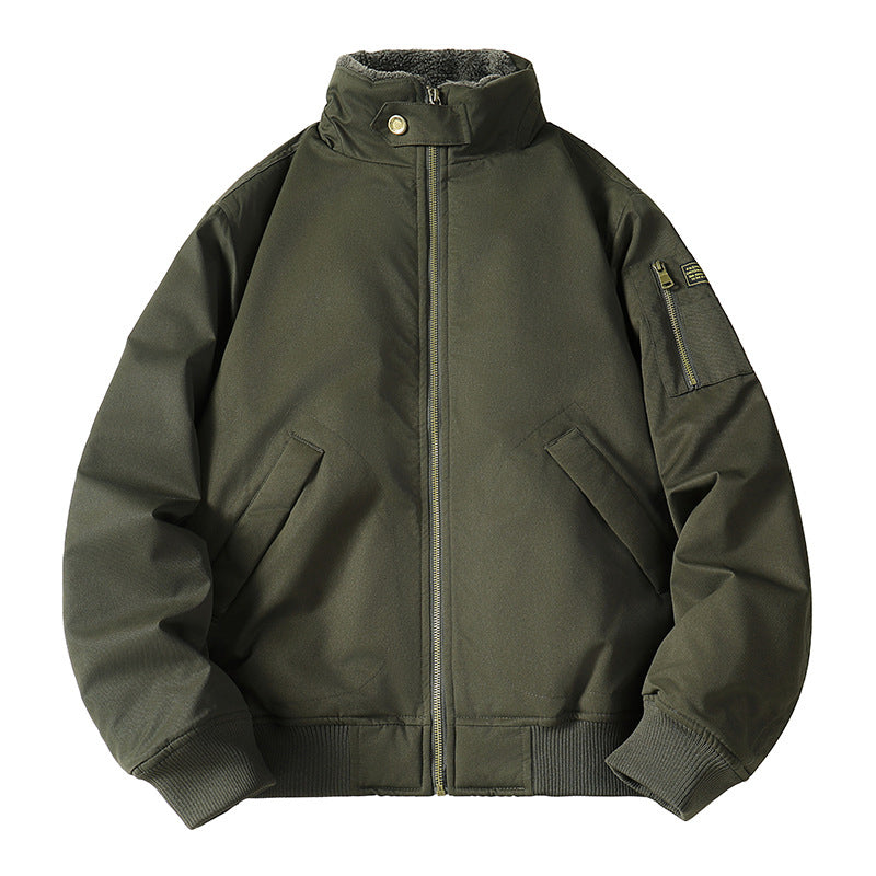 Blouson bomber homme ample doublé de peluche