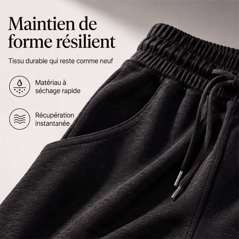 Pantalon large décontracté pour femme avec cordon de serrage élastique