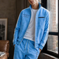 Ensemble veste à fermeture éclair complète et pantalon à imprimé géométrique pour homme