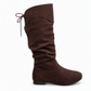 Bottes mi-mollet décontractées à lacets pour femmes