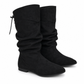 Bottes mi-mollet décontractées à lacets pour femmes