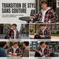 Veste à capuche unisexe réversible à motif tartan et fermeture éclair