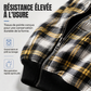 Veste à capuche unisexe réversible à motif tartan et fermeture éclair