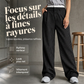Pantalon femme taille haute jambe droite