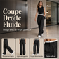 Pantalon femme taille haute jambe droite