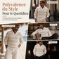 Pull en maille ajouré à col revers pour homme