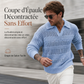 Pull en maille ajouré à col revers pour homme