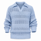 Pull en maille ajouré à col revers pour homme