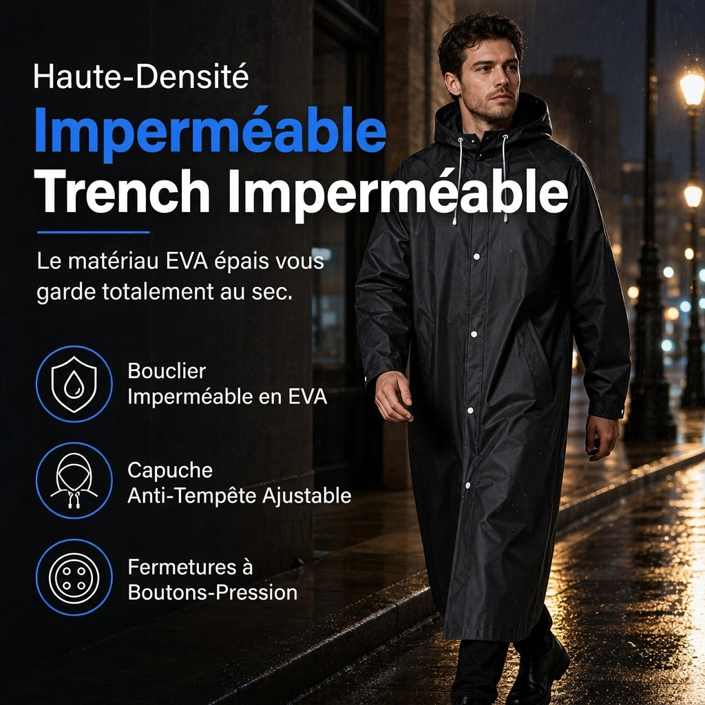 Poncho imperméable long EVA à capuche