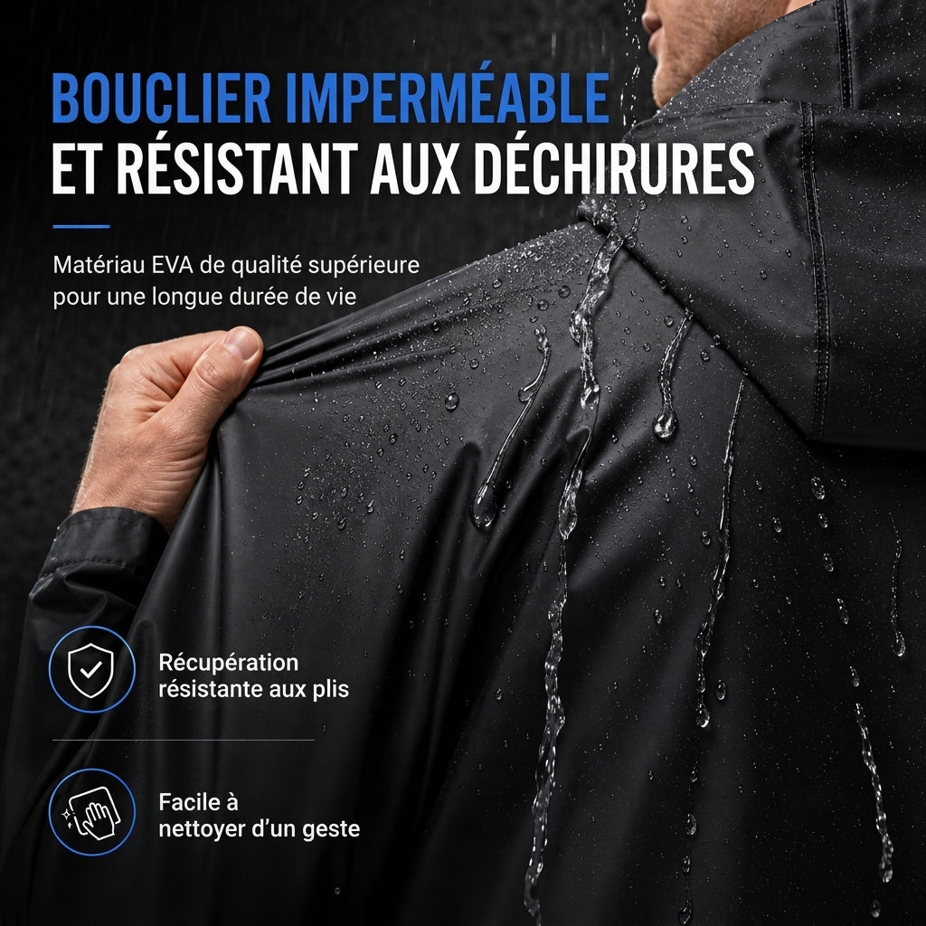 Poncho imperméable long EVA à capuche