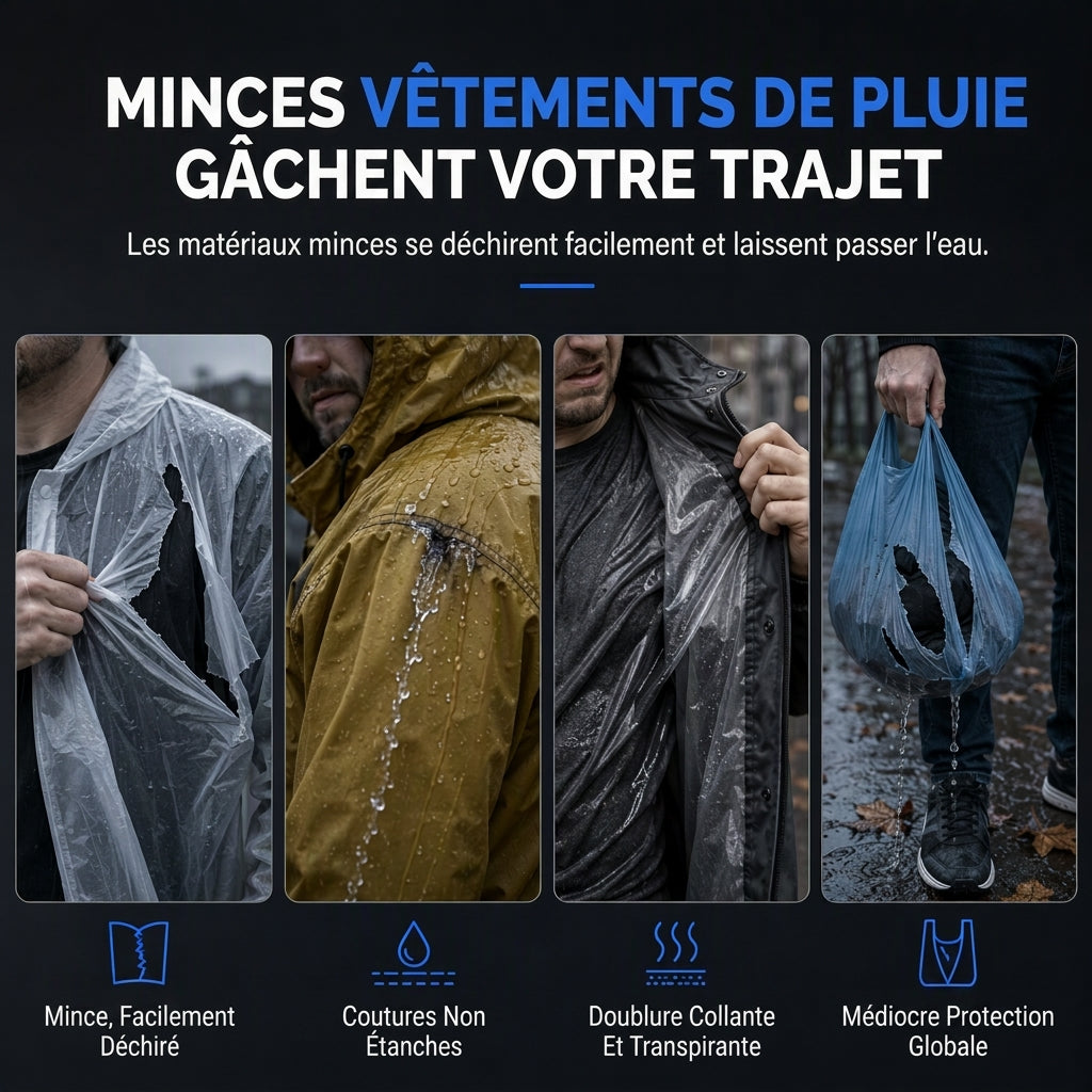 Poncho imperméable long EVA à capuche