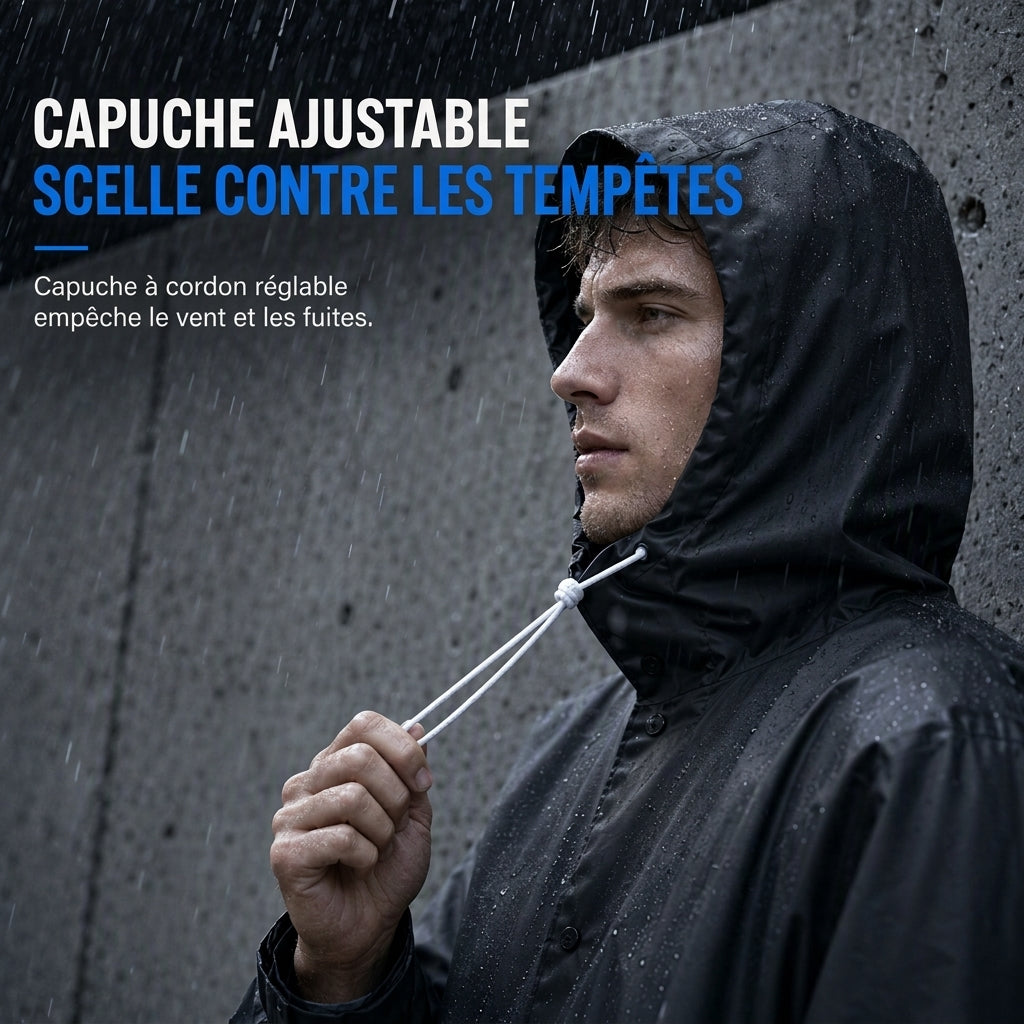 Poncho imperméable long EVA à capuche