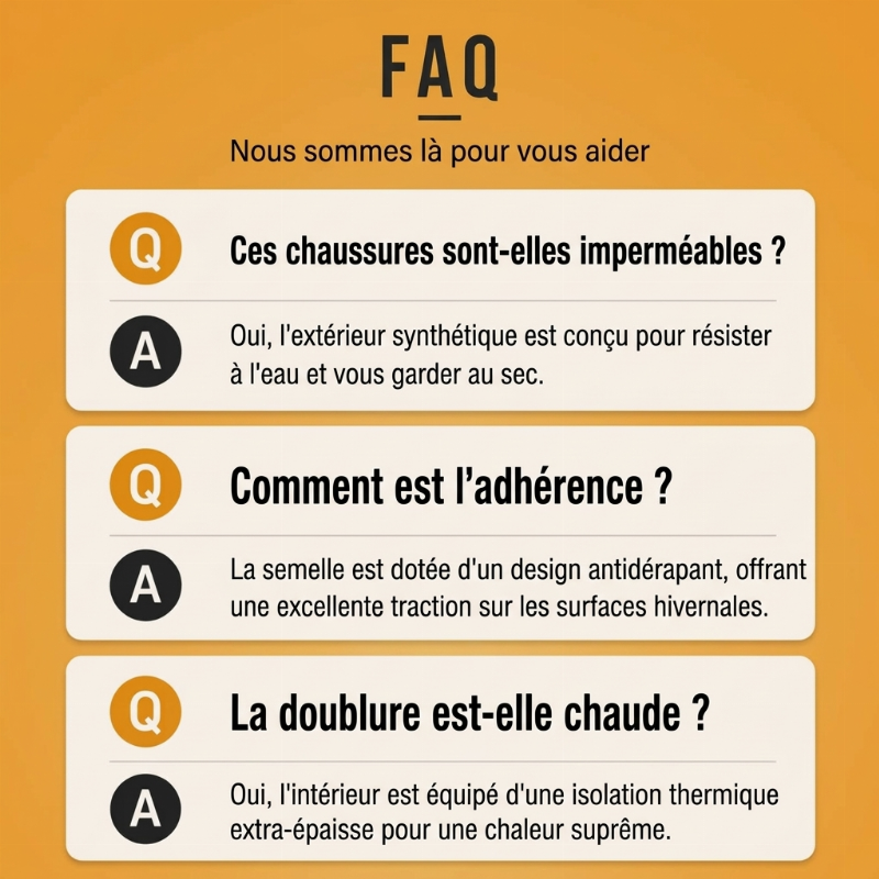 Chaussures pour homme à doublure chaude antidérapantes