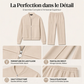 Ensemble veste zippée et pantalon droit pour femme