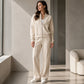 Ensemble veste zippée et pantalon droit pour femme