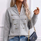 Veste en maille décontractée à double fermeture éclair pour femme