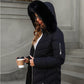 Manteau bouffant à capuche pour femme, coupe slim