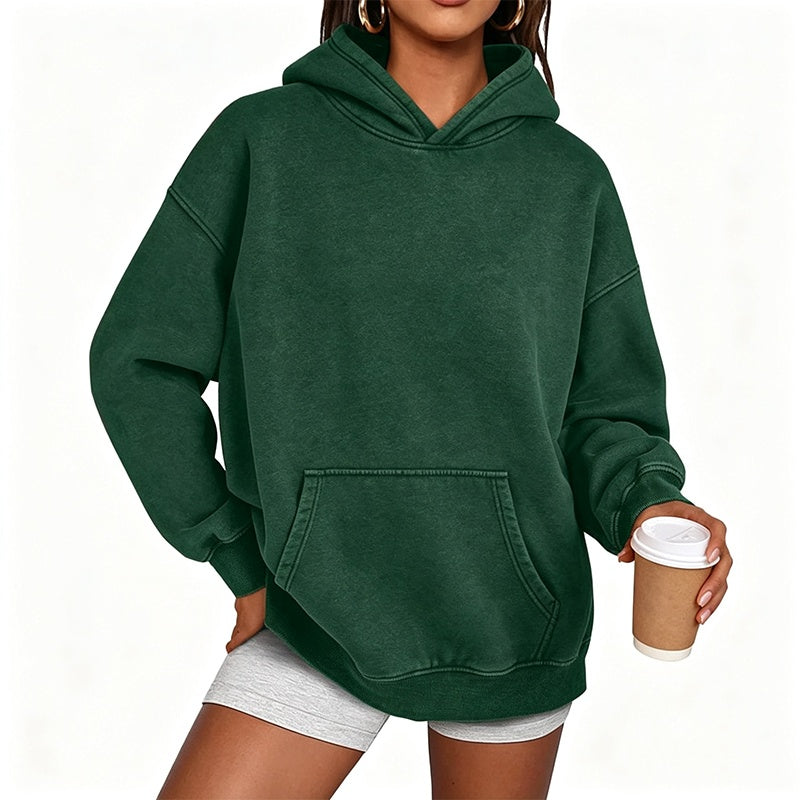 Sweat à capuche oversize unisexe à délavage acide, style décontracté