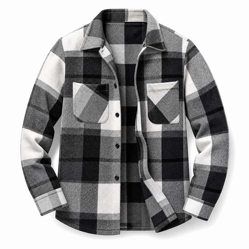 Chemise casual à carreaux en flanelle pour homme