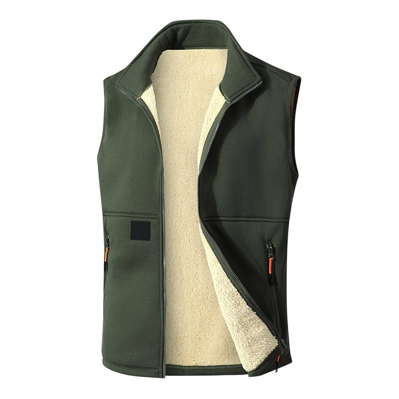 Gilet d'hiver unisexe doublé peluche et chaud