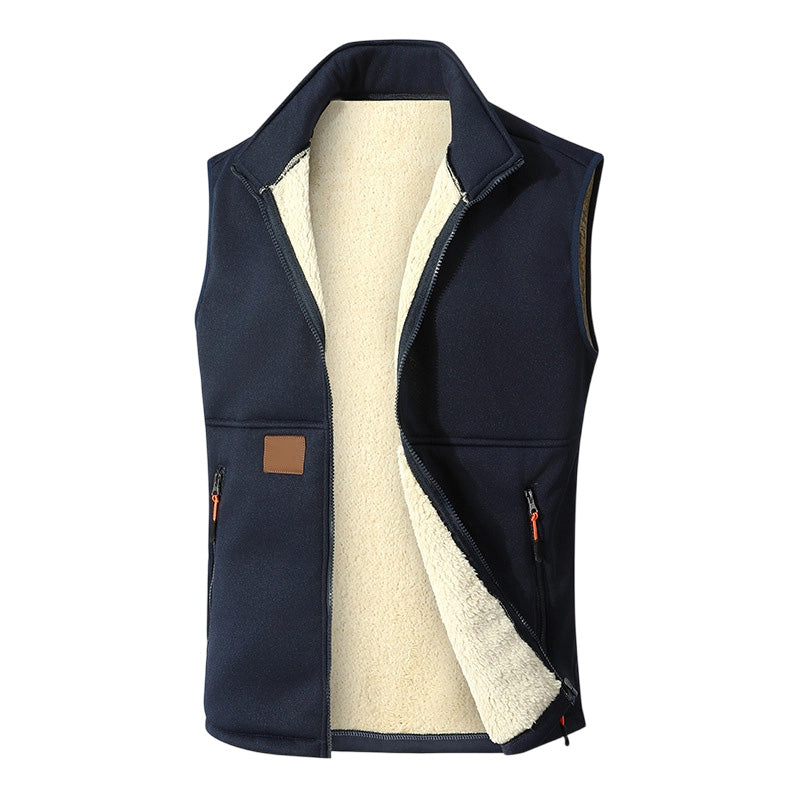 Gilet d'hiver unisexe doublé peluche et chaud