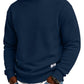 Homme Manches Longues Sweat-shirt Jacquard Col Rond Coupe Ample Épaissi Haut Automne Hiver Grande Taille