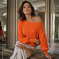 Pull en maille court épaules dénudées pour femme